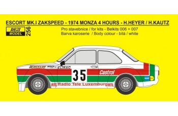 Transkit – Ford Escort Mk.I Zakspeed - 1974 ETCC Monza 4 hours 1/24